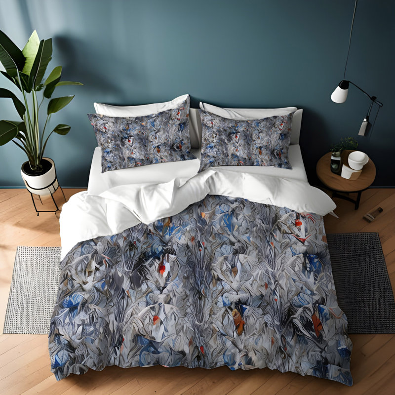 Ensemble de housse de couette , Housse de couette grand + 2 grandes taies décorat