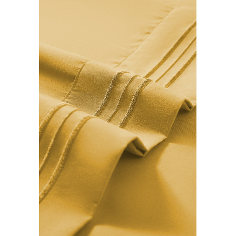 Ensemble de draps en rayonne , Or, Ensemble de draps pour grand lit + un drap-housse 
