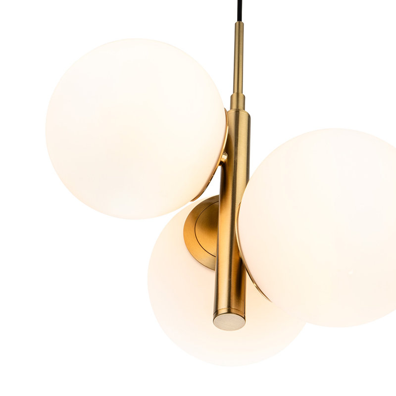 3 - Light Sputnik Pendant, Brushed Brass