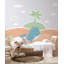 Papier peint amovible Whale Calf Fishes and Palm On The Tropical Island-53458835