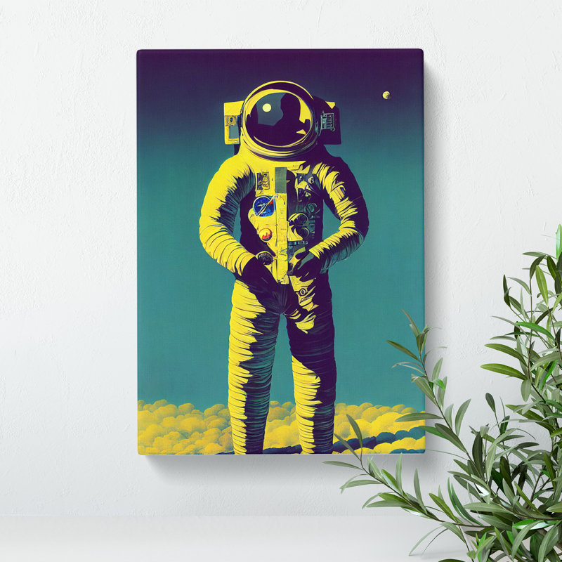 Glowing Astronaut - Wrapped Canvas, 76cm H x 50cm W