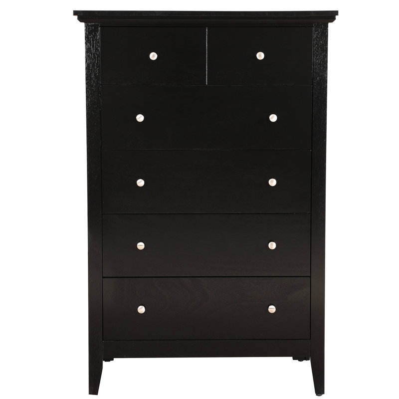Coffre Glory Furniture G5450, noir - panneau de particules utilisé, tiroirs à queue, composants en nickel terni, matériau de dépôt entièrement assemblé, accessoires en teck,