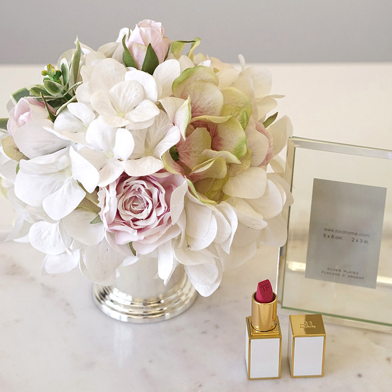Arrangement floral hortensias