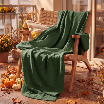 Couverture en mousseline 100% coton, 4 couches de gaze légère pour un dortoir, un canapé et un confort toutes saisons