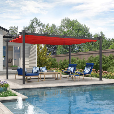 16 pi L 12 pi. Pergola en aluminium avec auvent