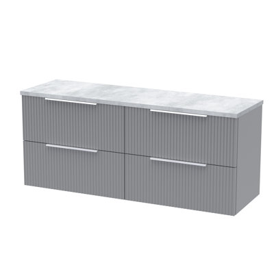 Fluted 121.5cm Double Bathroom Vanity Base Only