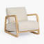Chaise avec accoudoirs carrés Hanabury