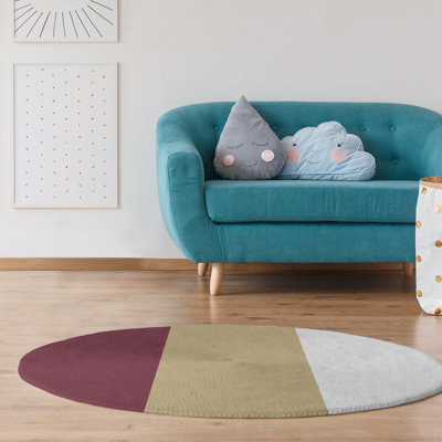 Tapis de zone rouge/beige