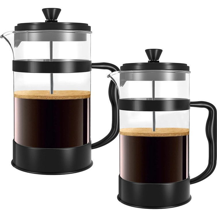 Utopia Kitchen French Press Espresso Maker (Set Of 2) 51 Oz And 34 Oz  Stainless Steel Plunger And Heat Resistant Borosilicate Glass With Triple  Filters – Black