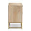 Table de chevet 2 tiroirs en bois massif avec façades en canne -978230747