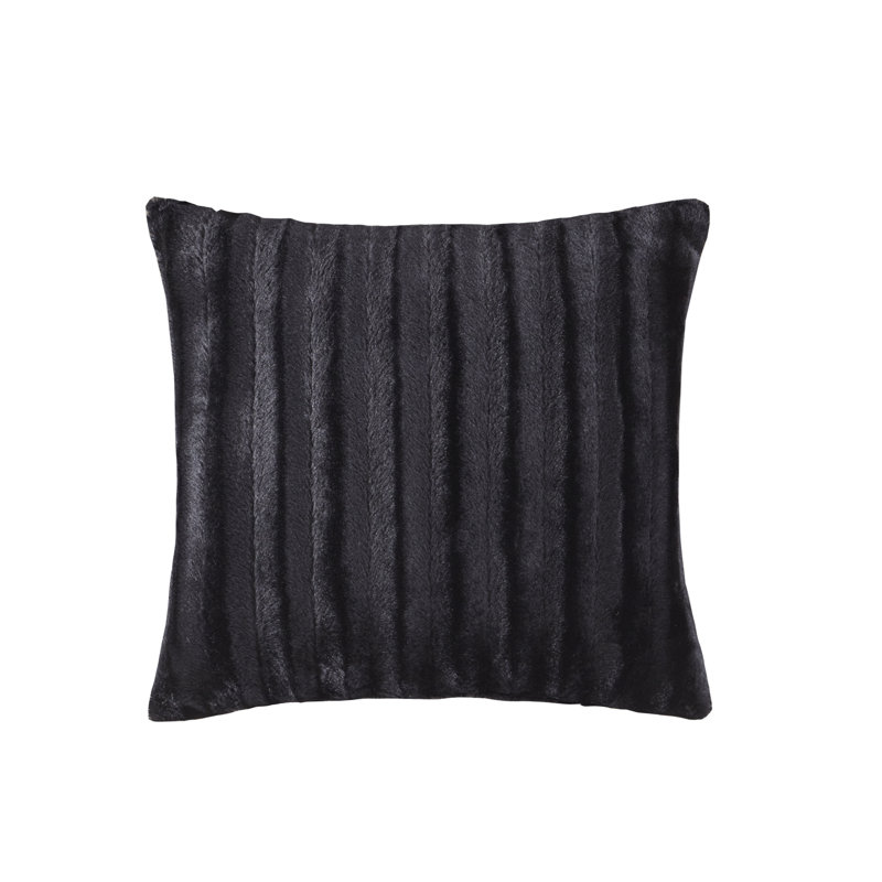Duke Faux Fur Square Pillow, Black