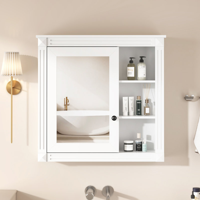Armoire de rangement murale avec miroir