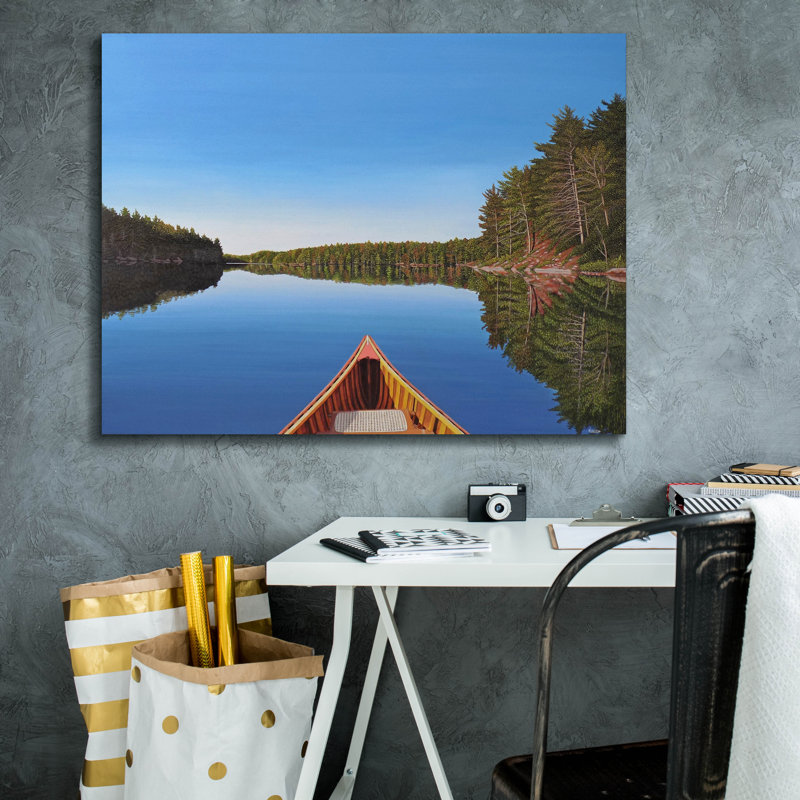 «Spider Lake Paddle» par Kenneth M Kirsch, art mural sur toile, 34 po x 26 po, H 26 po x l 34 po