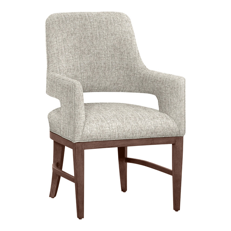 Chaise avec accoudoirs Josie, Noyer, Lin 3155