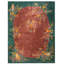 Tapis rectangulaire corail en laine noué à la main Art déco des années 1920