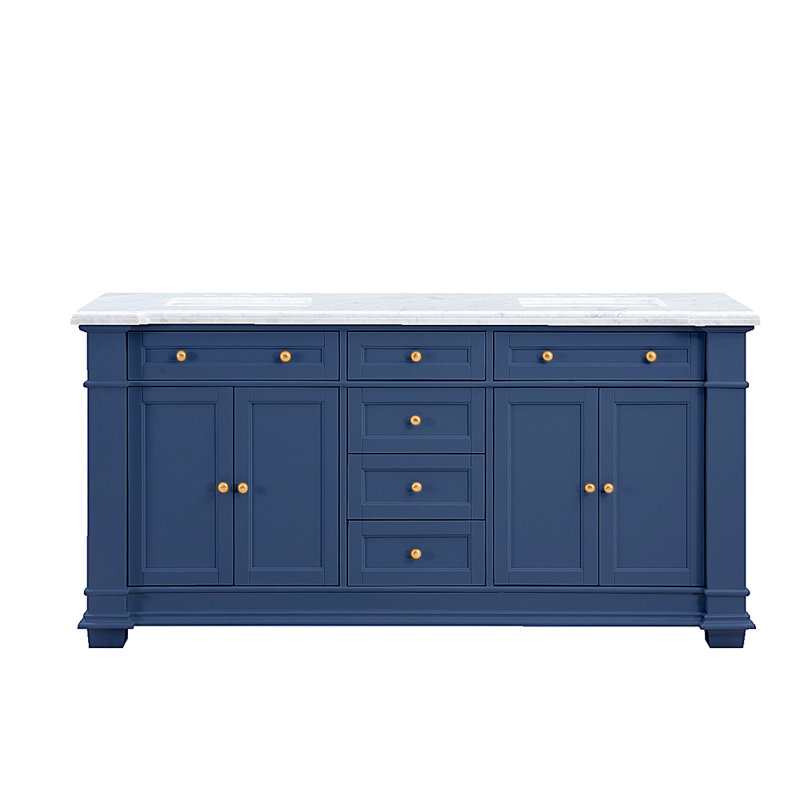 Claridge 72" Double Bathroom Vanity Set, Navy