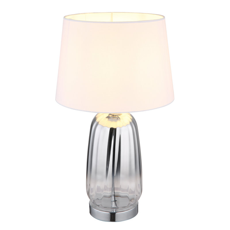 Ayzel Metal Table Lamp, Silver, White