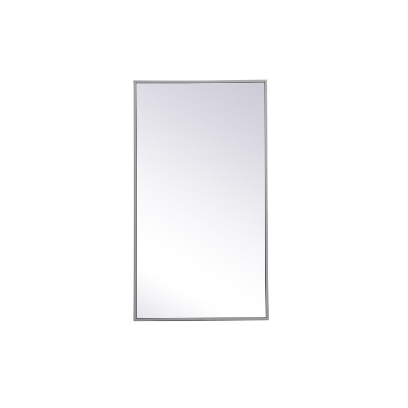 Sabine Metal Rectangle Wall Mirror, 36" x 20", Gray
