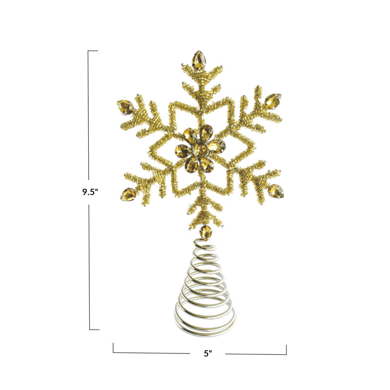 Décoration pour sommet de sapin de couleur unie The Holiday Aisle®, Doré