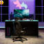 Lit de jour simple avec lit gigogne, bureau, lumière DEL et USB, noir, bleu-286808875-286808878