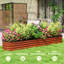 Bac à fleurs surélevé brun foncé avec jardinière et bac de jardinage modulaire auto-drainant avec bordure de sécurité-294424663
