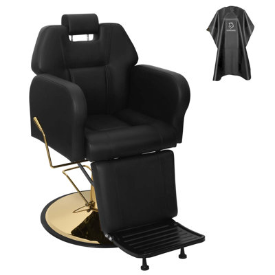  Barber Chair,reclining Chair With Adjustable Headrest And Armrests,hydraulic Professional Rolling Swivel Salon Chair,heavy Duty Styling Chair For Barbershop Hair Salon Stylist.(blackgold)