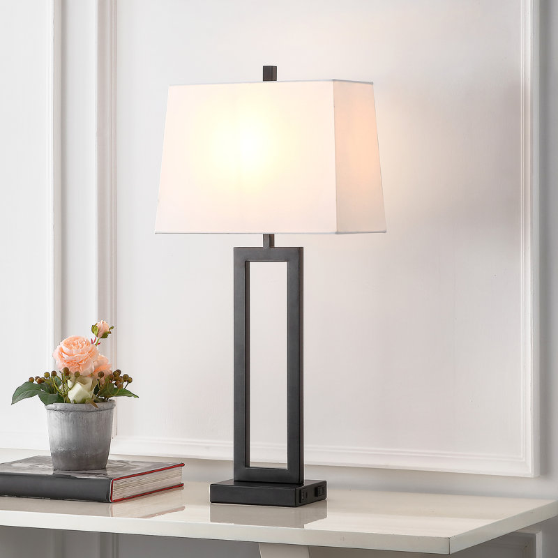 Lampe de table simple 28,5 po, Noir, noir, noir, noir, Gray