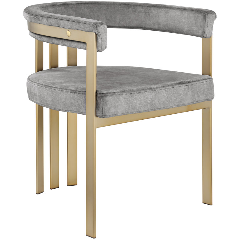 Fauteuil en velours Marcello, Velours gris