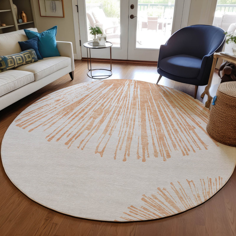 Abstract Indoor / Outdoor Rug, Round 8'