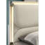 Lit perle blanc contemporain avec lit gigogne, tête de lit à DEL et panneau de lit additionnel à la mode, panneaux de lit gigogne pour installation-877074603
