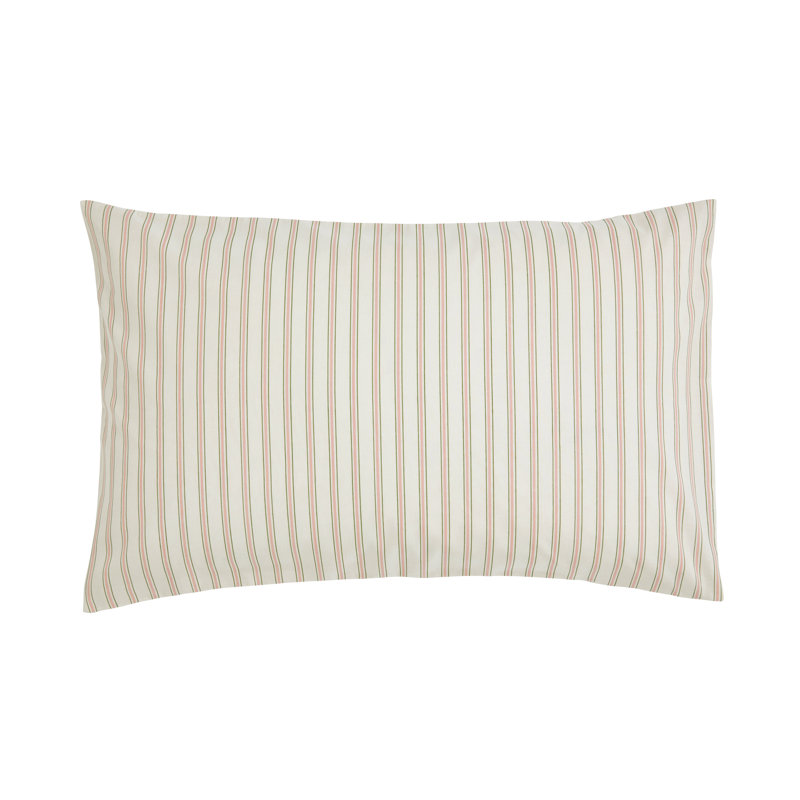 Ticking Stripe Duvet Cover Set, Pink, Single Duvet Cover + 1 Pillowcase