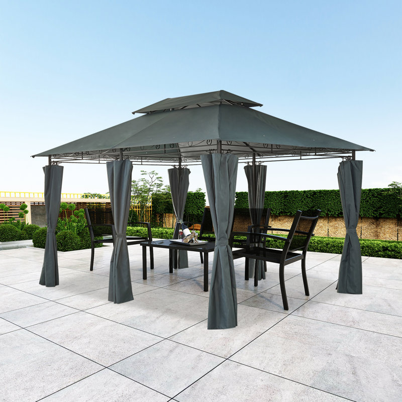 Arpi 4m x 3m Metal Patio Gazebo, Grey