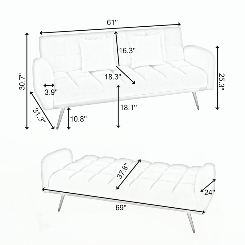 Canapé multifonctionnel pour petits espaces de chambre à coucher, Pink Fabric