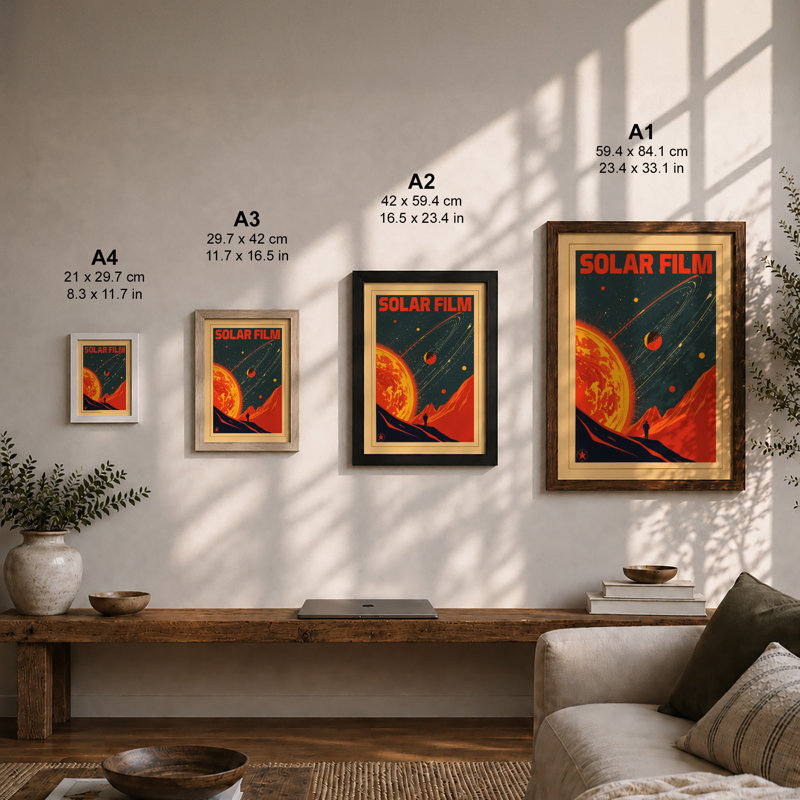 Solar Expedition Retro - Framed Print, A1 - 84.1 x 59.4 cm, White