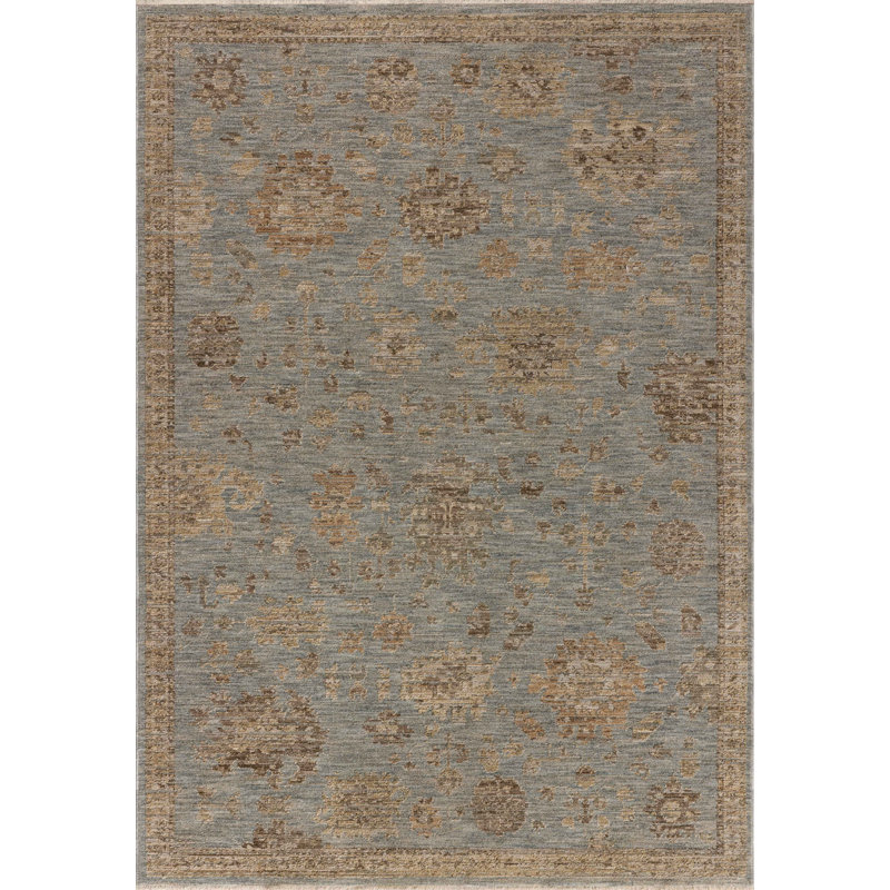 Tapis ciel / naturel Bungalow Rose Wrobel, Rond 9 pi 3 po
