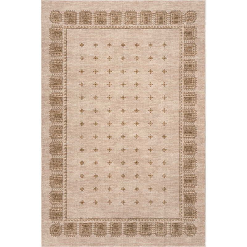  Sorrelle Bordered Washable Rug, Rectangle 8'6" x 11'6"