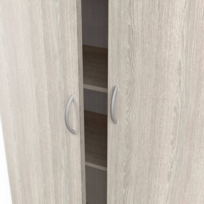 Delafuente 2 Door Wardrobe, Shannon oak/Pearl white