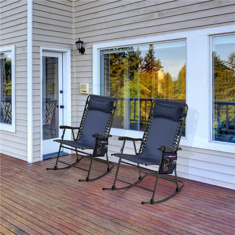 Outdoor Lounge Chair, Navy Blue