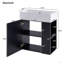 Meuble-lavabo flottant moderne de 21,6 po avec lavabo en céramique - parfait pour les petites salles de bain, rangement à droite-684238665