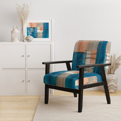 Aashriya - Modern Simply Blue - Fauteuil rembourré Mid-Century
