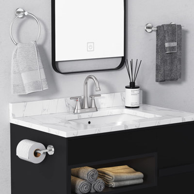 2-handle Bathroom Faucet with Drain Assembly
