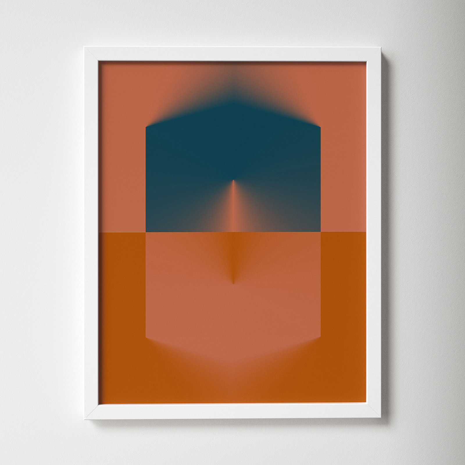 Capsule Collection 1 Painting, 25" H x 20" W x 1.25" D, White Framed