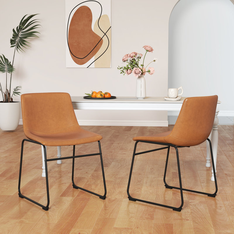 Behan 18.3'' H Upholstered Short Stool, Brown