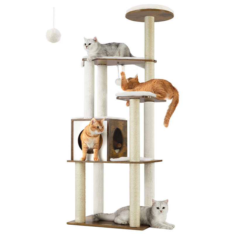 Tour pour chat 65 pouces, Brun