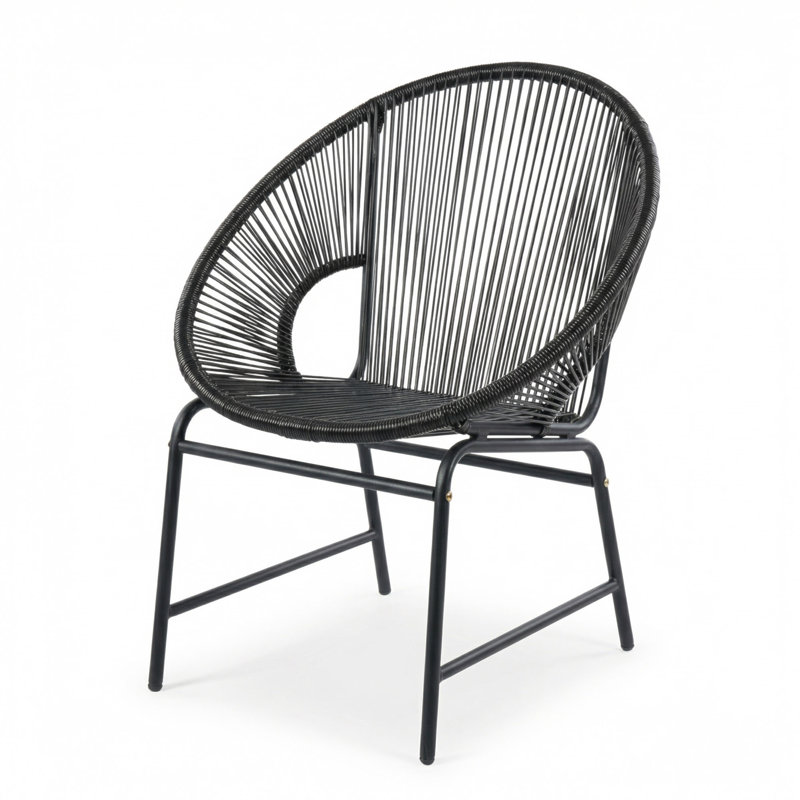 Ensemble de 2 chaises d'extérieur en rotin et fer NUSA