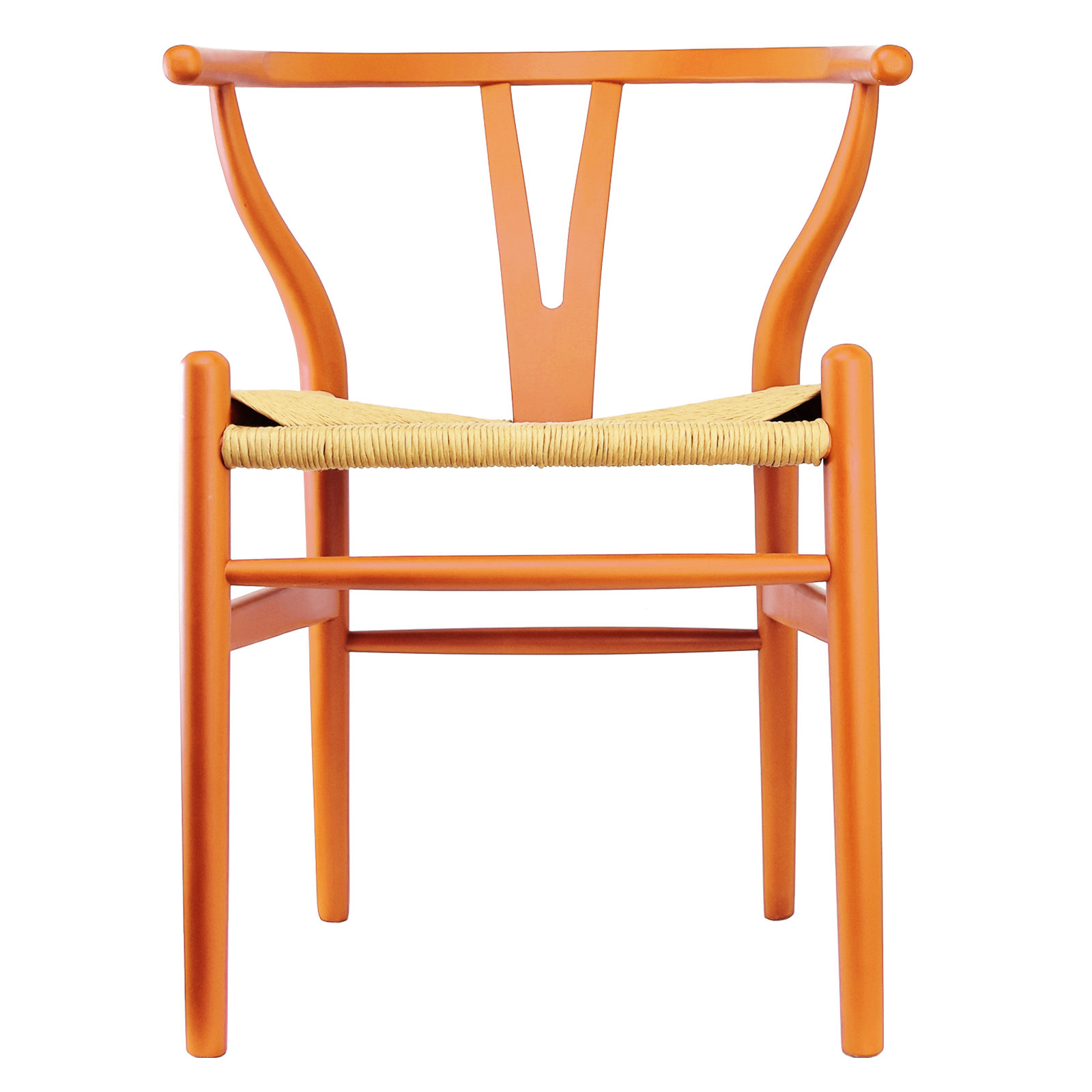 Baruti Wooden Wicker Dining Chair, Orange/Beige
