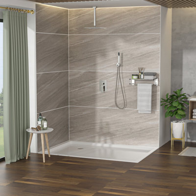 Pomme de douche double pour plafond, tête de plafond en nickel brossé de 16 po, apparence de plafond