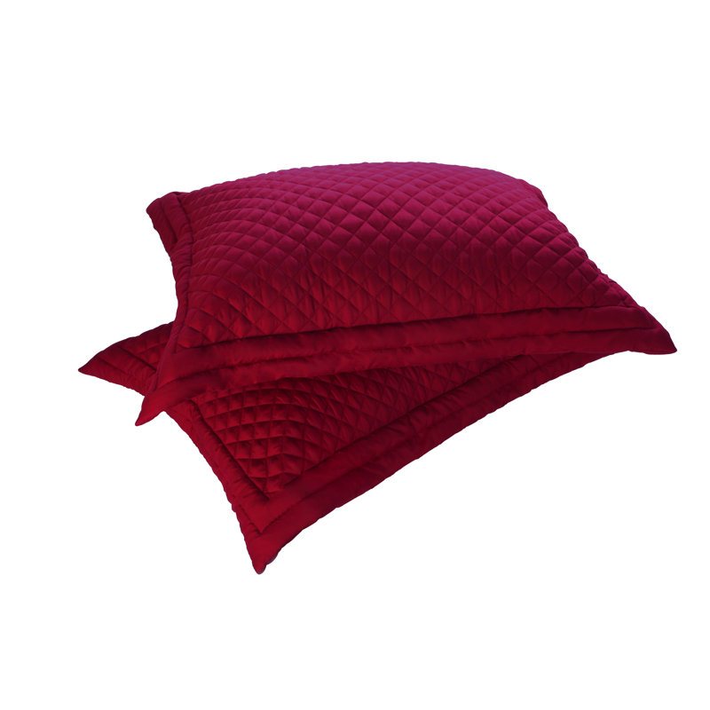Polyester Geometric Sham Set, Standard, Red