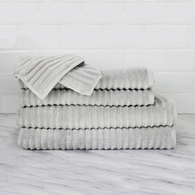Glines 6 Piece Turkish Cotton Towel Set, Pebble Gray