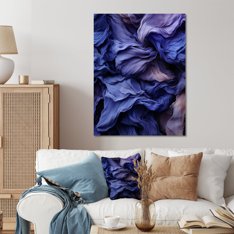 Soie abstraite fractale mauve - autre art mural abstrait en métal, H 32 po x l 16 po x P 1 po
